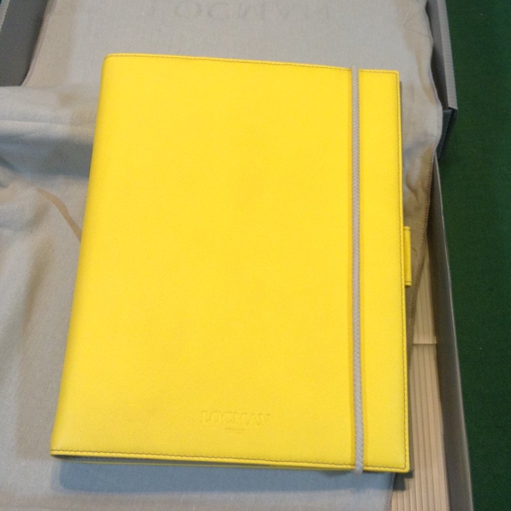 NEW LOCMAN Italian Watch Leather Portfolio Agenda Organizer Yellow